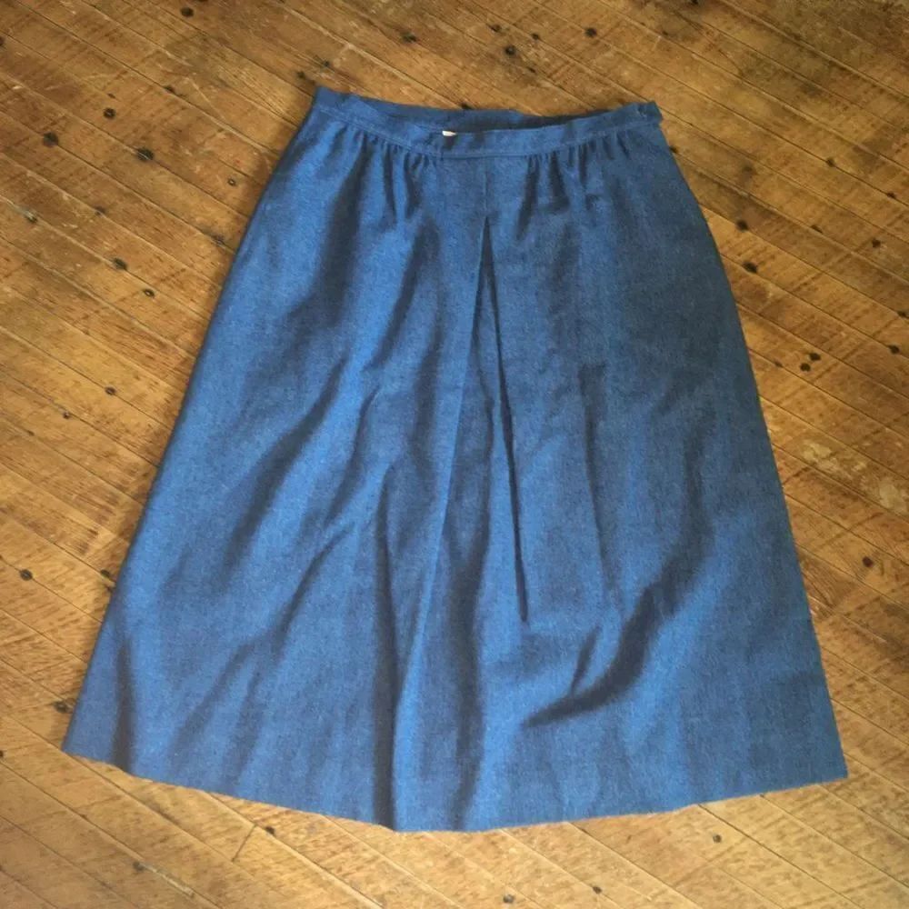 Pendleton Vintage size 10 blue wool field skirt